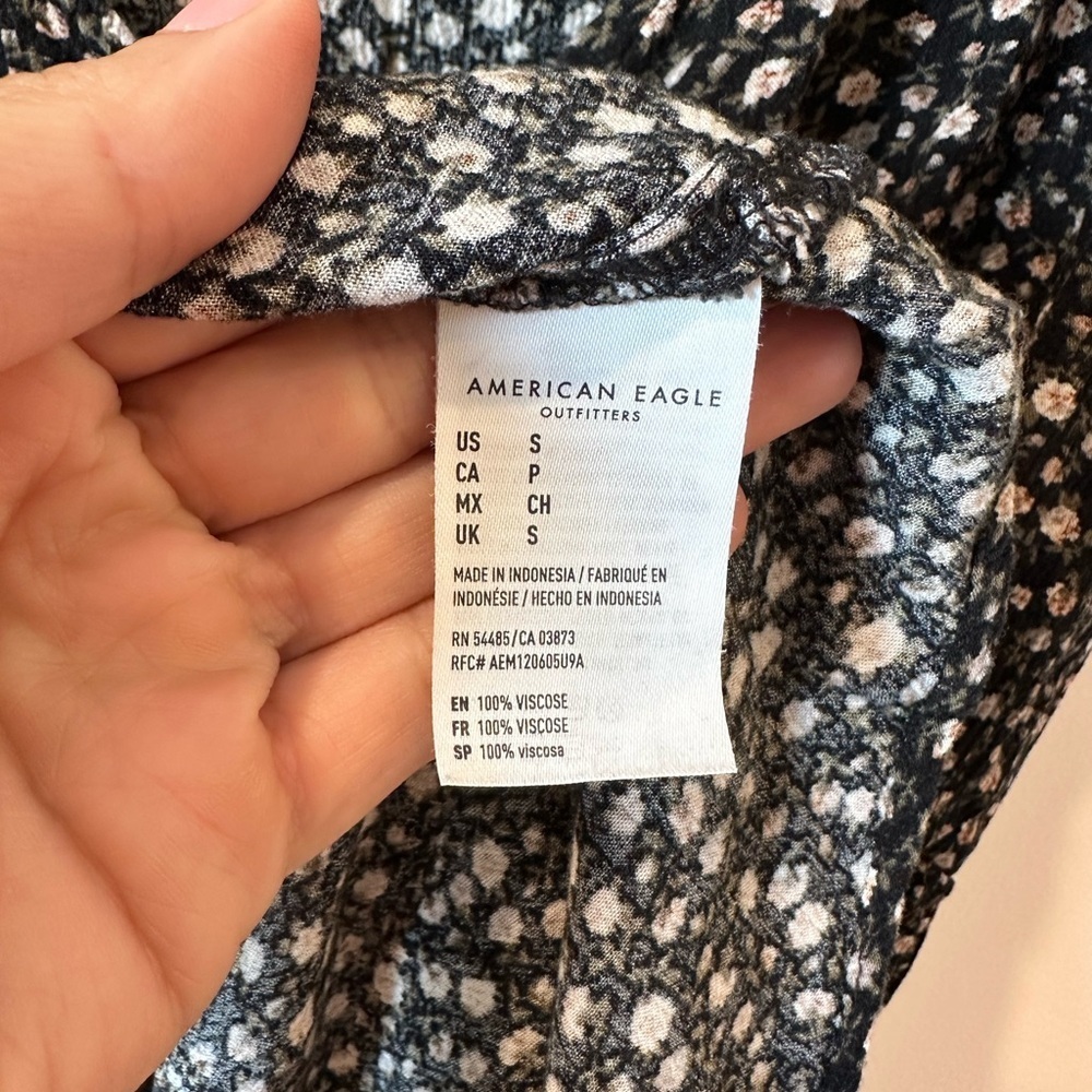 American Eagle Outfitters Black and White Tiered Ruffled Sundress - Picture 4 of 8